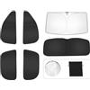 EVOOOR Set di 6 parasole per auto, per Volkswagen/VW Golf 8 (2020-2025), copertura completa per parabrezza, finestrini laterali, finestrini triangolari e lunotto posteriore, protezione UV e calore, privacy