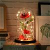 Furnsii La Bella e la Bestia Rose Eterna, Rosa Incantate in Cupola di Vetro con Luci Calde, Rosà Stabilizzata Regalo per San Valentino, la Festa della Mamma, Anniversario, Moglie, Fidanzata