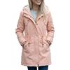 YYNUDA Cappotto invernale da donna, caldo, parka a mezza lunghezza, giacca invernale, con cappuccio spesso, pelliccia, giacca con cappuccio, taglia grande, #337 Rosa, XXL