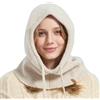 ACUSHLA Passamontagna in 100% lana merino, per donne e uomini, invernale, caldo, con cappuccio, sciarpa, cappello e sciarpa, set in uno, grigio scuro, Taglia unica