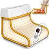 sinnlein Scaldapiedi | Riscaldamento Elettrico dei Piedi | 6 Livelli di Temperatura | Pantofole Riscaldante da Piedi | Spegnimento Automatico | Protezione da Surriscaldamento (Beige)