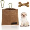 vsshe Borsa Addestramento Cane, Borsa Porta Snack per Animali Domestici, Porta Snack Cane, Sacchetto per Cani a Mani libere con moschettone, per addestramento di Cani (Marrone)