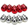 Toyland 10 palline di Natale extra larghe da 100 mm, decorazioni per albero di Natale (rosso e argento)