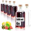 Wilhelm Sell Wilhelm 6x Sell® Bottiglie in Vetro 500 ml con Tappo in Sughero