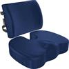 FORTEM Cuscino Sedia Ufficio, Supporto Lombare Auto, Ergonomico XL | Memory Foam, Fodera Traspirante e Lavabile, Base Antiscivolo, Cinghia Regolabile Per Gaming