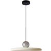 S-Cevada Lampada a Sospensione Moderna LED 40cm Dimmerabile Lampadario a Sospensione Vintage in Metallo per Camera da Letto Isola Cucina Soggiorno Corridoio Sala da Pranzo (Argento+Beige)
