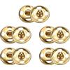 QUARKZMAN 5 Set Bottoni Automatici da Cucire 10mm Bottoni Automatici a Pressione Metallo per Chiusura Borse, Vestiti, Cucito Artigianale, Oro