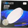 QWell® - Plafoniera LED rotonda 20 W - Equiv. 120/150 W | 22 x 28 mm. | 2200 LM 6000 K | Risparmio energetico fino all'87% | Durata di vita 30.000 ore | Driver incluso