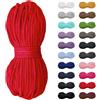 SLANTASTOFFE BRINGEN SIE UNSEREM STOFF L Cordoncino di cotone da 5 mm, cordoncino, cordino, sacca da ginnastica, 21 colori (rosso)