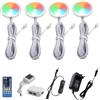 AIBOO Lampada da incasso RGB da cucina a LED con telecomando, rotonda, per armadio, dimmerabile, per vetrine, TV, scaffali, armadio, camera da letto, sala giochi (4)
