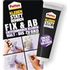 Pattex Kleben statt Bohren Fix & Ab, Montaggio Rimovibile, murale fortemente mensole e Supporti a Parete, Adesivo Forte Che regge Fino a 6 kg, Tubo da 44 g, PVC, Translucent
