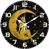 CHGCRAFT Modello Donna Luna Orologio da parete 12 pollici Orologi a stelle non ticchettanti Orologio rotondoFunzionante a batteria per camera da letto soggiorno cucina ufficio