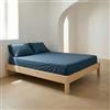 GAMUSI Lenzuolo con Angoli Elasticizzati per Letto 100 x 200 x 30 cm 100% Cotone Traspirante Regolabile Colore Blu