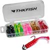 THKFISH 30Pcs Paddle Tail Swimbaits 5,1 cm Bicolor Soft Plastic Fishing Lure Swim Baits per Crappie Bass Trota Colore Misto