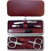 Tenartis Set Manicure 5 Pezzi in Vera Pelle Bordeaux Nappa - Tenartis 326 Made in Italy