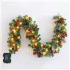 WENXIN Ghirlanda natalizia natalizia, 180 cm, decorazione natalizia, pianta artificiale in rattan, per albero di Natale, camini, scale, porte, albero di Natale, giardino, cortile, decorazione (B)