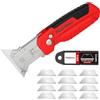 Mustbau Coltello Pieghevole Professionale, Coltello Universale con 10 Lame SK5 Aggiuntive, Ideale Strumento da Taglio in Alluminio (Con Cambio Rapido e Blocco Lama)