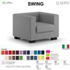 SEIPO SWING SW0071 Poltrona attesa singolo posto imbottita Base piedi legno verniciato SEIPO ECOPELLE D2