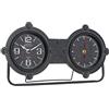 DKD Home Decor Orologio da tavolo della marca Vetro Nero Oro Ferro (38 x 7 x 20 cm) (Riferimento: S3026690)
