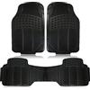 ZONETECH Zone Tech - Set di 3 tappetini universali in gomma per tutte le stagioni, colore: nero