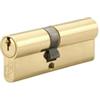 FTH, Cilindro serratura doppio ingresso 5G 35x45mm in ottone lucido, 3 chiavi dentate incluse, alta sicurezza con 5 perni, protezione anti-strappo, made in France