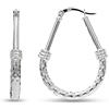 LeCalla Sterling Silver Jewelry Shape Drop Design italiano Orecchini a cerchio per le donne