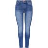 ONLY Blush Mid SK Ank Raw Jeans Skinny Donna, Blu (Light Blue Denim), 34W/32L