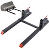 VEVOR Forche per Pallet con Morsetto da 907 kg Lunghezza Totale 109 cm, Forche per Trattori per Impieghi Gravosi con Barra Stabilizzatrice Regolabile per Accessori per Trattori, Benna di Carico