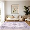 MAST DOO Tappeto per soggiorno, lavabile, a pelo corto, grande, morbido, vintage, per camera da letto, lavabile, antiscivolo e facile da pulire, design per sala da pranzo, ufficio, decorazione rosa, dimensioni