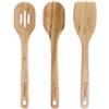 Chef Pomodoro Set da 3 Mestoli Legno di Bamboo da 32 cm, Confezione di Utensili Cucina Legno con 1 Spatola, 1 Cucchiaio e 1 Cucchiaio Forato, Set di Mestoli Legno Cucina Ecologici e Sostenibili