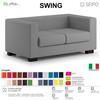 SEIPO SWING SW0072 Poltrona Divano 2 posti imbottita Base piedi legno verniciato SEIPO ECOPELLE D2