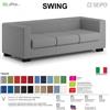 SEIPO SWING SW0073 DIVANO TRE posti imbottita Base piedi legno verniciato SEIPO Tessuto V