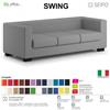 SEIPO SWING SW0073 Poltrona Divano 3 posti imbottita Base piedi legno verniciato SEIPO ECOPELLE D2