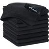 VIVOTE Panni in microfibra di colore nero, per la pulizia della cucina, lavabili, in microfibra, spessi, per la pulizia della casa, multiuso 20 cm x 20 cm, 9 pezzi