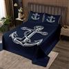 Homemissing Set di copriletto nautico con ancora decorazione trapuntata copriletto per bambini ragazzi ragazze decorazione camera oceano costiero coperta mare avventura 3 pezzi king size