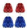 Cbofeixg 4 Pezzi per Pon Pon Cheerleader, Pompon da Cheerleader Metallici, Pom Pom Cheerleaders, Palla da Cheerleading per Sport, Danze, Gare, Sportive, Feste di Carnevale (Rosso, Blu)