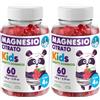 DR. MORITZ Orsetti gommosi magnesio citrato per bambini e adulti - Citrato di magnesio senza zucchero - (2 barattoli di 60 gummies al lampone)