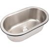 Depisuta Lavello Bar a Vasca Singola, Lavello Cucina in Acciaio Inossidabile 304, Lavello a Forma Ovale con Foro di Scarico 40 Mm per Barca, Roulotte, Ufficio a Casa