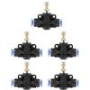 FTVOGUE 5 pezzi/set 6mm Regolatore pneumatico rapido Tubo Valvola a farfalla Spingere Valvola di controllo del flusso d'aria Connessione rapida