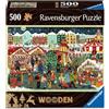 Ravensburger Puzzle in legno Ravensburger 12001539 - Christmas Market - Puzzle in legno da 500 pezzi con robusti pezzi singoli e 40 piccoli capricci natalizi, a partire da 14 anni