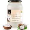 FOODIN Olio di Cocco Biologico Vergine - 100% Naturale e Puro, Ideale per Cucina, Frittura, Pasticceria e Cura di Pelle e Capelli, Spremuto a Freddo (1000 ml)