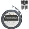 BAKOKI Bordo flessibile per prato (10 m | 40 ancoraggi | 6 cm di altezza) grigio plastica resistente alle intemperie - bordo per aiuole - bordo per aiuole - bordo per tagliaerba