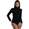 Lovable Maglia Manica Lunga Body con Collo Alto Lupetto in Tessuto Thermaltech | Cotone e Viscosa Elasticizzati, Traspirante | Maglieria Donna, Bianco, XL