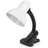 VELAMP CHARLESTON Lampada da tavolo con collo flessibile - Design moderno - Ideale per scrivania, lettura e comodino - Attacco lampadina E27 - Colore bianco
