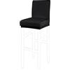 PiccoCasa - Coperture elastiche per sgabello da bar, coperture per sedia senza braccioli, coprisedia per sgabelli per pub e piano di lavoro in cucina, con fascia elastica, colore nero, 1 pezzo