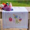 VERVACO Kit Punto Croce Prestampato Centrotavola VIOLE DEL PENSIERO Biancheria Da Tavola Set Fai Da Te Creativo ca. 40 x 100 cm Kit Hobby Creativi Adulti Casa Decor Cross Stitch Runner