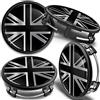SkinoEu 4 x 75mm Coprimozzo Copricerchi Tappi Ruota Cerchi Lega Ricambio Compatibili per Mercedes Benz 6470207 / B66470200 Bandiera del Regno Unito UK CM 29