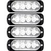 YOJZMA 4Pcs Luce stroboscopica emergenza, 4 LED bianca Luce lampeggiante | Montaggio a Superficie Luci segnalazione emergenza, 9 modalità, 12V-24V, per Veicoli Costruzione, Camion, Fuoristrada