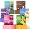 SHVYOG Set Regalo di Saponette Naturali, Avena, Latte di Capra, Curcuma, Lavanda e Rosa, con Oli Essenziali Biologici, Detergente Delicato, Idratante, Sapone per Viso e Corpo, Regalo per Donne, 100g*6