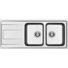 SCHOCK | Lavello Cucina Wave D200 2 Vasche con Gocciolatoio, Vasche Destre, Lavello in Acciaio Inox con Guarnizione Preinstallata, 1160x500mm